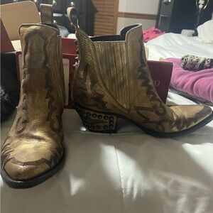 Gold Western Ankle Boots-Old Gringo